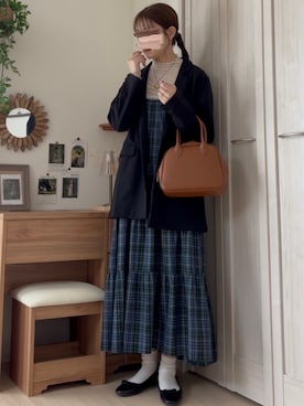 「アイテム（テーラードジャケット）」を使った、𝚍𝚊𝚛𝚊.さん（レディース・164cm）の秋コーディネート