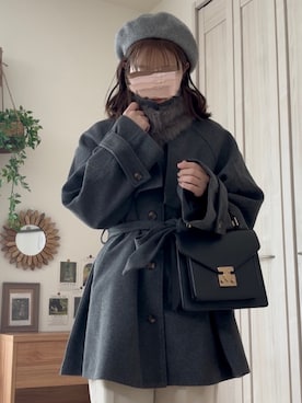 「アイテム（トレンチコート）」を使った、𝚍𝚊𝚛𝚊.さん（レディース・164cm）の冬コーディネート