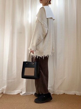 「ニット/セーター」｜𝚍𝚊𝚛𝚊.さん（レディース・163cm）の冬コーディネート