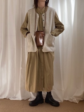 「Bobi（-）のアイテム」を使った、𝚍𝚊𝚛𝚊.さん（レディース・163cm）の秋コーディネート