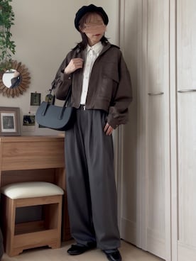 「アイテム（ジャケット/アウター）」を使った、𝚍𝚊𝚛𝚊.さん（レディース・164cm）の秋コーディネート