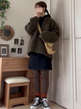 「アイテム（パーカー）」を使った、𝚍𝚊𝚛𝚊.さん（レディース・164cm）の秋コーディネート