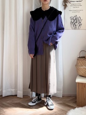 「SUGAR BISKET（シュガービスケット）のアイテム（トップス）」を使った、𝚍𝚊𝚛𝚊.さん（レディース・163cm）の秋コーディネート