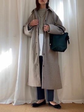 「レイヤード風」｜「アイテム（ジャケット/アウター）」を使った、𝚍𝚊𝚛𝚊.さん（レディース・163cm）の冬コーディネート