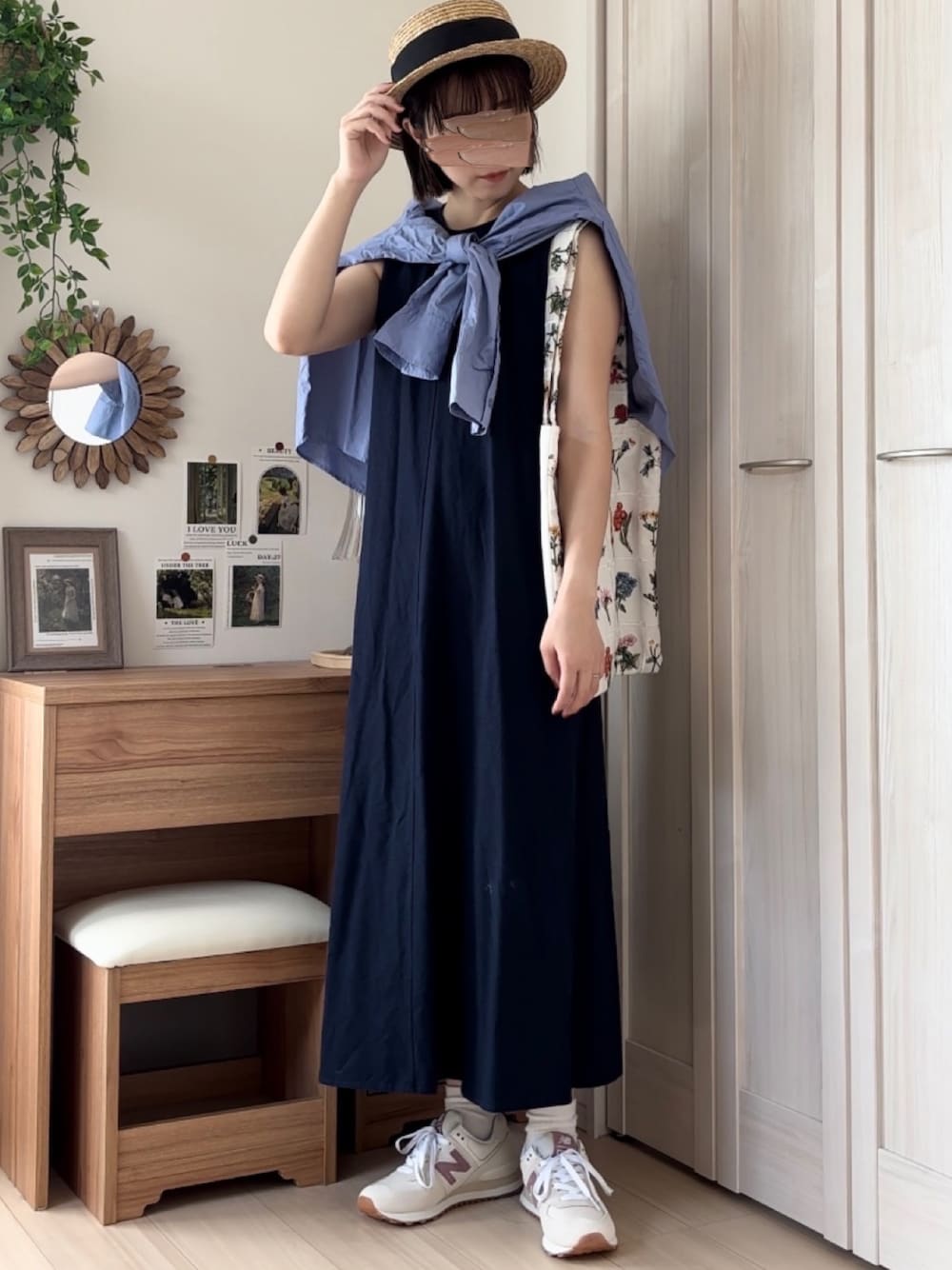 NEW BALANCEのアイテムを使った「ノースリーブワンピース」の