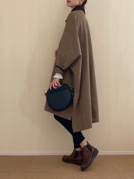 「spoon store（スプーンストア）のアイテム（その他アウター）」を使った、𝚍𝚊𝚛𝚊.さん（レディース・163cm）の秋コーディネート