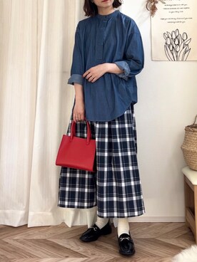 「Le temps riche（ルタンリッシュ）のアイテム」を使った、𝚍𝚊𝚛𝚊.さん（レディース・163cm）の秋コーディネート