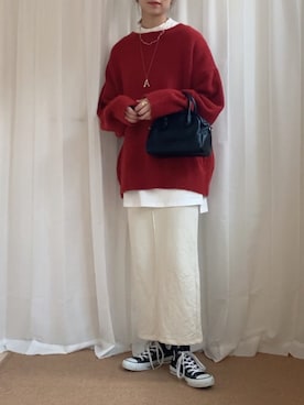 「ANGIE（アンジー）の2WAYオーバーサイズカラーカーディガン（カーディガン/ボレロ）」を使った、𝚍𝚊𝚛𝚊.さん（レディース・163cm）の冬コーディネート