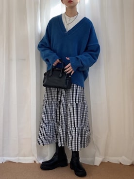 「アイテム（リング）」を使った、𝚍𝚊𝚛𝚊.さん（レディース・163cm）の冬コーディネート