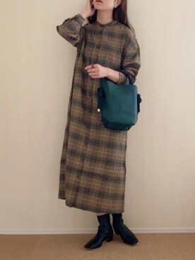 「zucca」｜「アイテム（シャツワンピース）」を使った、𝚍𝚊𝚛𝚊.さん（レディース・163cm）の秋コーディネート