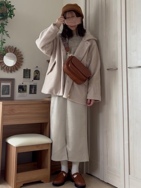 「アイテム（ブルゾン）」を使った、𝚍𝚊𝚛𝚊.さん（レディース・164cm・30代）の冬コーディネート