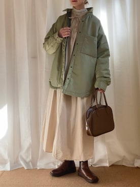 「Ciena」｜「アイテム（ジャケット/アウター）」を使った、𝚍𝚊𝚛𝚊.さん（レディース・163cm）の冬コーディネート