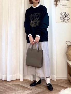 「ビットローファー」｜「アイテム（ワンピース）」を使った、𝚍𝚊𝚛𝚊.さん（レディース・163cm）の冬コーディネート