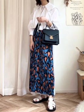 「ANGIE（アンジー）のアイテム（シューズ）」を使った、𝚍𝚊𝚛𝚊.さん（レディース・163cm）の夏コーディネート