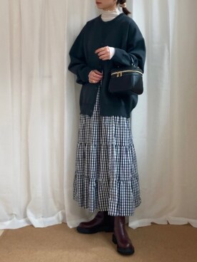 「Like Us（ライクアス）のアイテム」を使った、𝚍𝚊𝚛𝚊.さん（レディース・163cm）の冬コーディネート