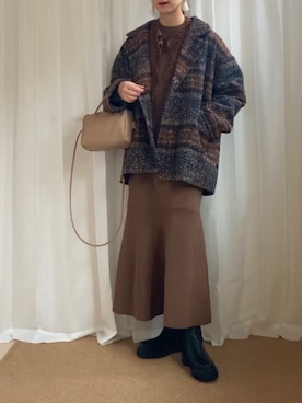 「アンブルネージュ」｜𝚍𝚊𝚛𝚊.さん（レディース・163cm）の冬コーディネート