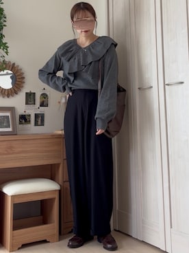 「アイテム（パンツ）」を使った、𝚍𝚊𝚛𝚊.さん（レディース・164cm・30代）の秋コーディネート