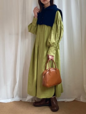 「INTER FACTORY（インターファクトリー）のアイテム（ワンピース/ドレス）」を使った、𝚍𝚊𝚛𝚊.さん（レディース・163cm）の冬コーディネート