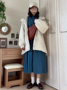 「アイテム（帽子）」を使った、𝚍𝚊𝚛𝚊.さん（レディース・164cm・30代）の秋コーディネート