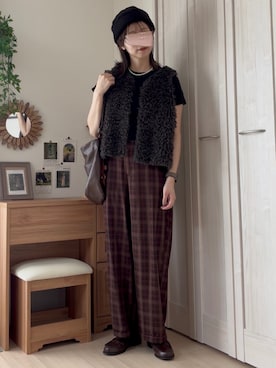 「アイテム（ベスト）」を使った、𝚍𝚊𝚛𝚊.さん（レディース・164cm）の秋コーディネート