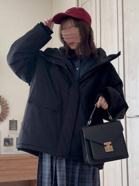 「tiptop」｜「アイテム（ブルゾン）」を使った、𝚍𝚊𝚛𝚊.さん（レディース・164cm）の冬コーディネート
