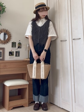 「tiptop（ティップトップ）のアイテム（パンツ）」を使った、𝚍𝚊𝚛𝚊.さん（レディース・164cm）の春コーディネート