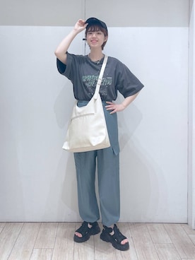 「LOWRYS FARM（ローリーズファーム）のチェーンネックレス　976398（ネックレス）」を使った、はっしーさん（レディース・158cm）の春コーディネート