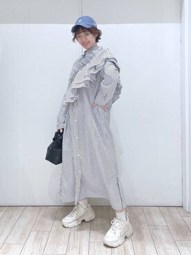 「アイテム（キャップ）」を使った、はっしーさん（レディース・158cm・20代）の冬コーディネート