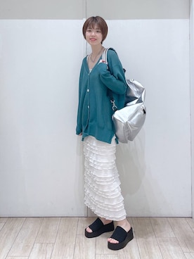 「LOWRYS FARM（ローリーズファーム）のチェーンネックレス　976398（ネックレス）」を使った、はっしーさん（レディース・158cm）の夏コーディネート