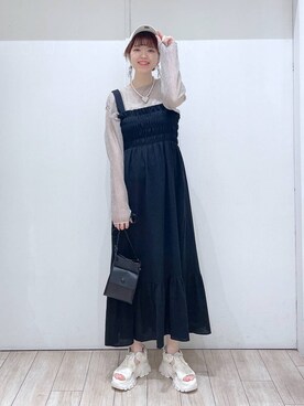 「アイテム（キャップ）」を使った、はっしーさん（レディース・158cm・20代）の春コーディネート