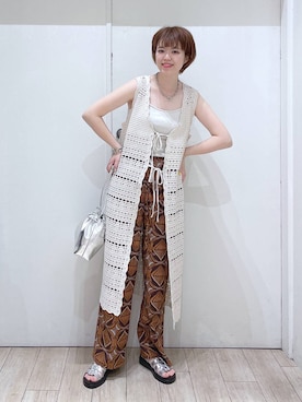 「LOWRYS FARM（ローリーズファーム）のチェーンネックレス　976398（ネックレス）」を使った、はっしーさん（レディース・158cm）の春コーディネート