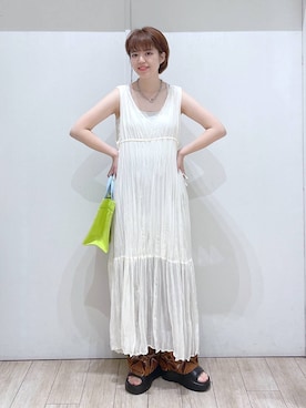 「LOWRYS FARM（ローリーズファーム）のチェーンネックレス　976398（ネックレス）」を使った、はっしーさん（レディース・158cm）の春コーディネート