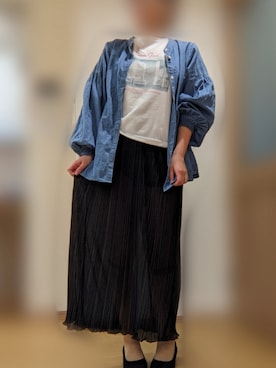 「しまむら（シマムラ）のアイテム（Tシャツ/カットソー）」を使った、*sakura*さん（レディース・160cm）の秋コーディネート