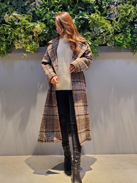 「ニット/セーター」｜「アイテム（チェスターコート）」を使った、oharuさん（レディース・162cm）の冬コーディネート