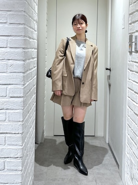 「アイテム（トートバッグ、ブラック系）」を使った、rikoさん（レディース・157cm）の秋コーディネート