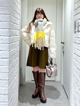 「骨格ストレート、冬」｜「アイテム（ジャケット/アウター）」を使った、rikoさん（レディース・157cm）の冬コーディネート