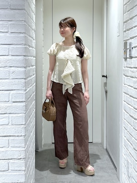 「FREE'S MART（フリーズマート）のアイテム（パンツ）」を使った、rikoさん（レディース・157cm）の春コーディネート