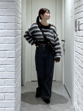 「アイテム（トートバッグ、ブラック系）」を使った、rikoさん（レディース・157cm）の秋コーディネート