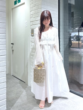 「FREE'S MART（フリーズマート）のアイテム（かごバッグ）」を使った、rikoさん（レディース・157cm）の夏コーディネート