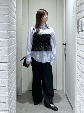 「FREE'S MART（フリーズマート）のアイテム（スラックス）」を使った、rikoさん（レディース・157cm）の春コーディネート