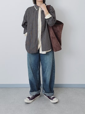 「KBF（ケイビーエフ）のアイテム」を使った、まりんさん（レディース・156cm）の秋コーディネート