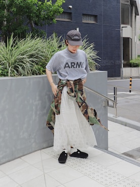「BIRKENSTOCK（ビルケンシュトック）のアイテム」を使った、まりんさん（レディース・156cm）の夏コーディネート