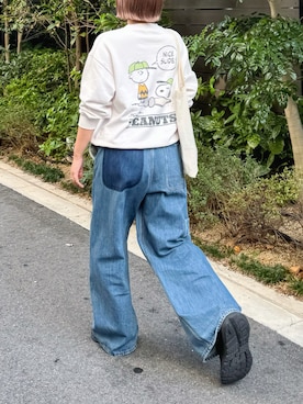 「BEAUTY&YOUTH UNITED ARROWS（ビューティーアンドユースユナイテッドアローズ）のデニム ペインターパンツ（デニムパンツ）」を使った、まりんさん（レディース・155cm）の秋コーディネート