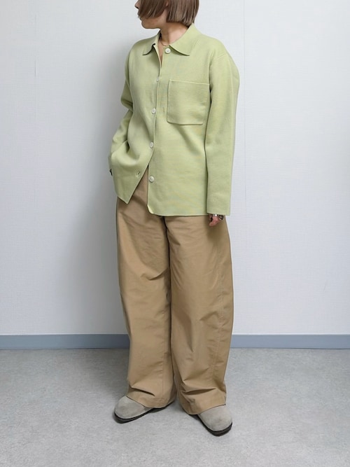 セール】コットンウールブレンド ミラノリブ シャツカーディガン