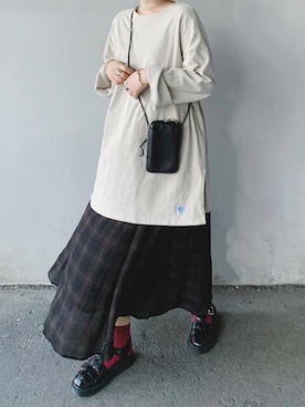 「FREE'S MART（フリーズマート）のアイテム（シューズ）」を使った、まりんさん（レディース・155cm）の秋コーディネート