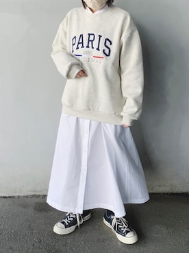 「UNIQLO（ユニクロ）のアイテム（シャツワンピース）」を使った、まりんさん（レディース・155cm）の冬コーディネート