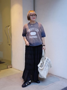 「INTER FACTORY（インターファクトリー）のアイテム」を使った、まりんさん（レディース・156cm）の夏コーディネート
