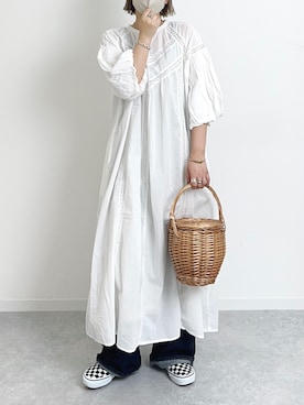 「FREAK'S STORE（フリークスストア）のアイテム（ワンピース/ドレス）」を使った、まりんさん（レディース・155cm）の夏コーディネート