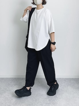 「HOKA（ホカ）のアイテム」を使った、まりんさん（レディース・156cm）の夏コーディネート