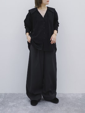 「アイテム（サンダル）」を使った、まりんさん（レディース・156cm）の冬コーディネート